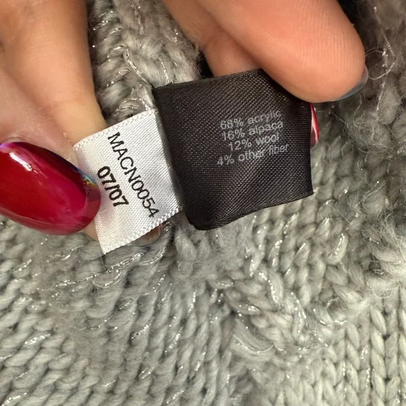 The Limited Silver Sweater / Caridgan with Shawl Collar Alpaca & Wool Blend - Picture 3 of 4